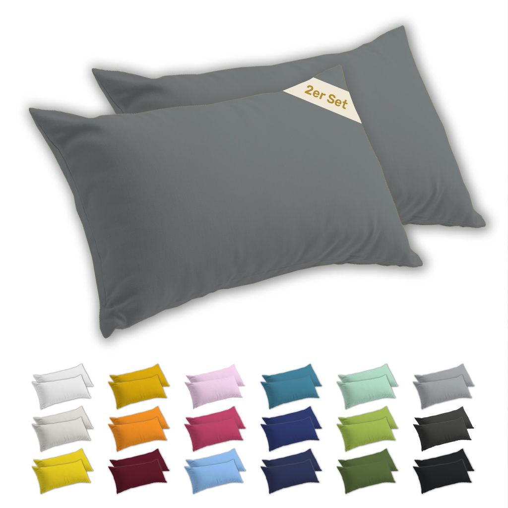 Lavea® 2er Set Kissenbezug 50x70 cm, 100% Baumwolle Jersey, Produktbild 