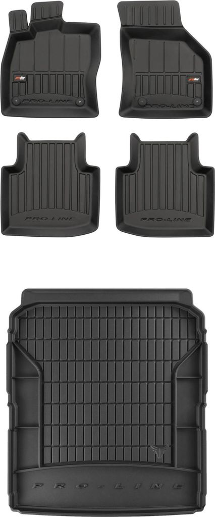 FROGUM Gummimatten Auto Fußmatten + Kofferraummatte für Skoda Superb III 2015-23