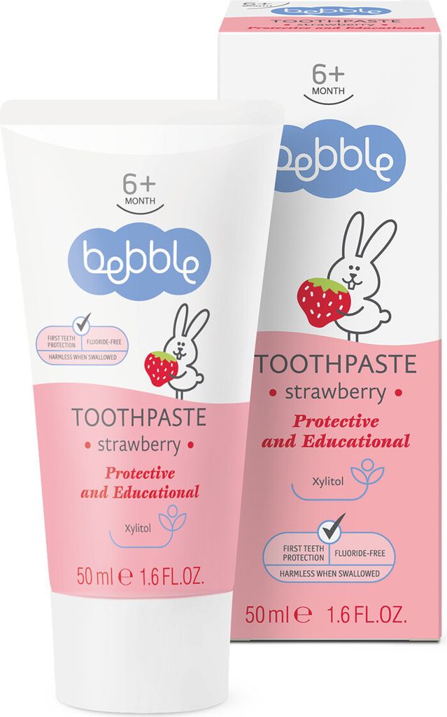 Fluoridfreie Kinderzahnpasta 50 ml Erdbeere / Bebble