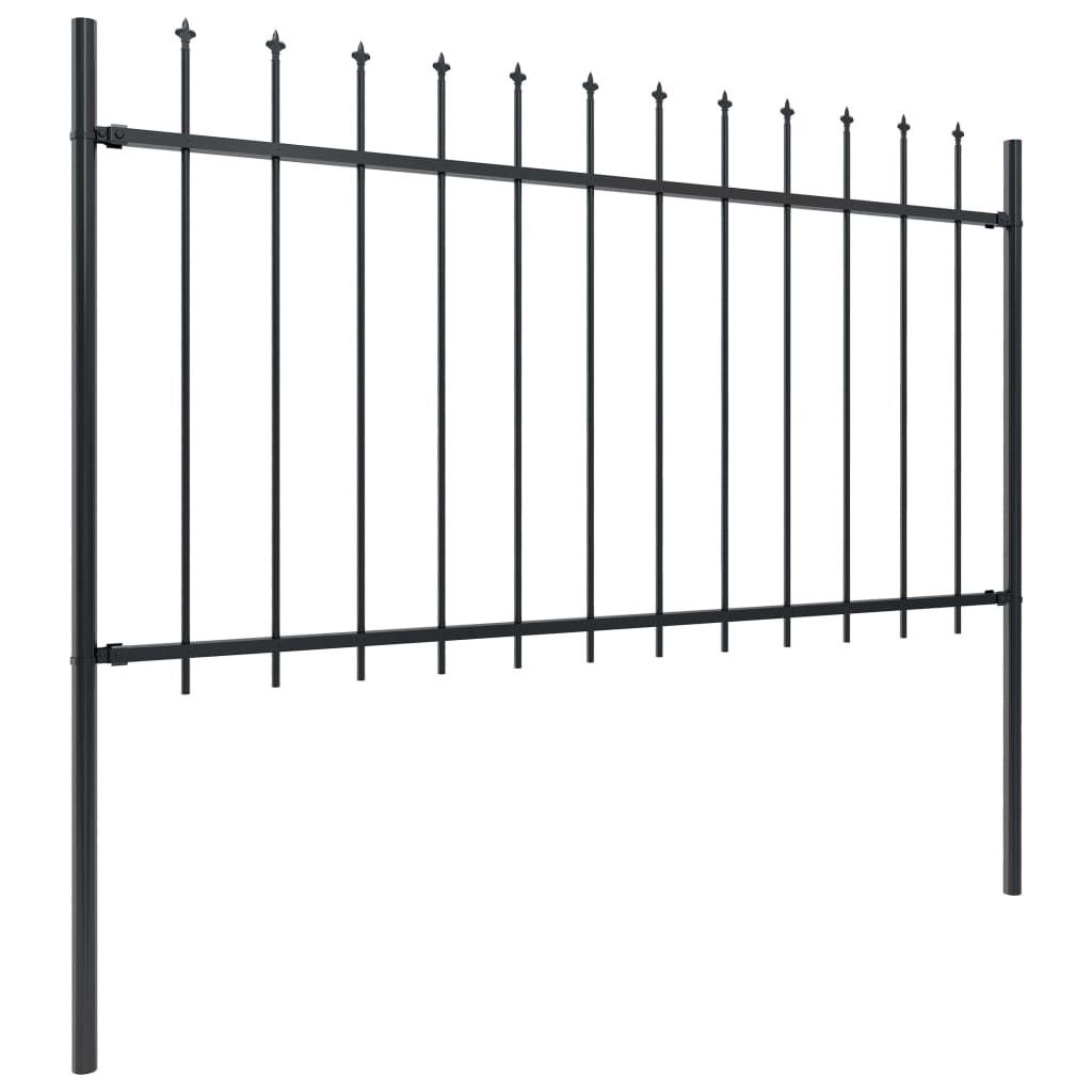 vidaXL Gartenzaun mit Speerspitze Stahl 504 x 100 cm Produktbild 