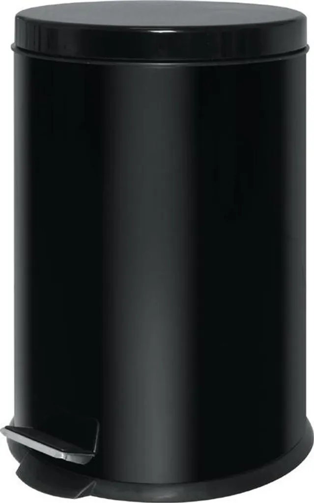 Poubelle de cuisine 20L, seau à pédale chic en acier inoxydable noir