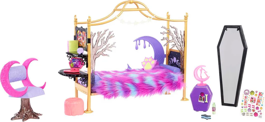 Lit Monster High HHK64 Mattel avec Bureau et Accessoires Fantastiques