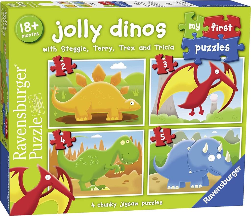 Ravensburger 7289 My First Puzzle Jolly Dinos Puzzle mit 2, 3, 4 und 5 Teilen