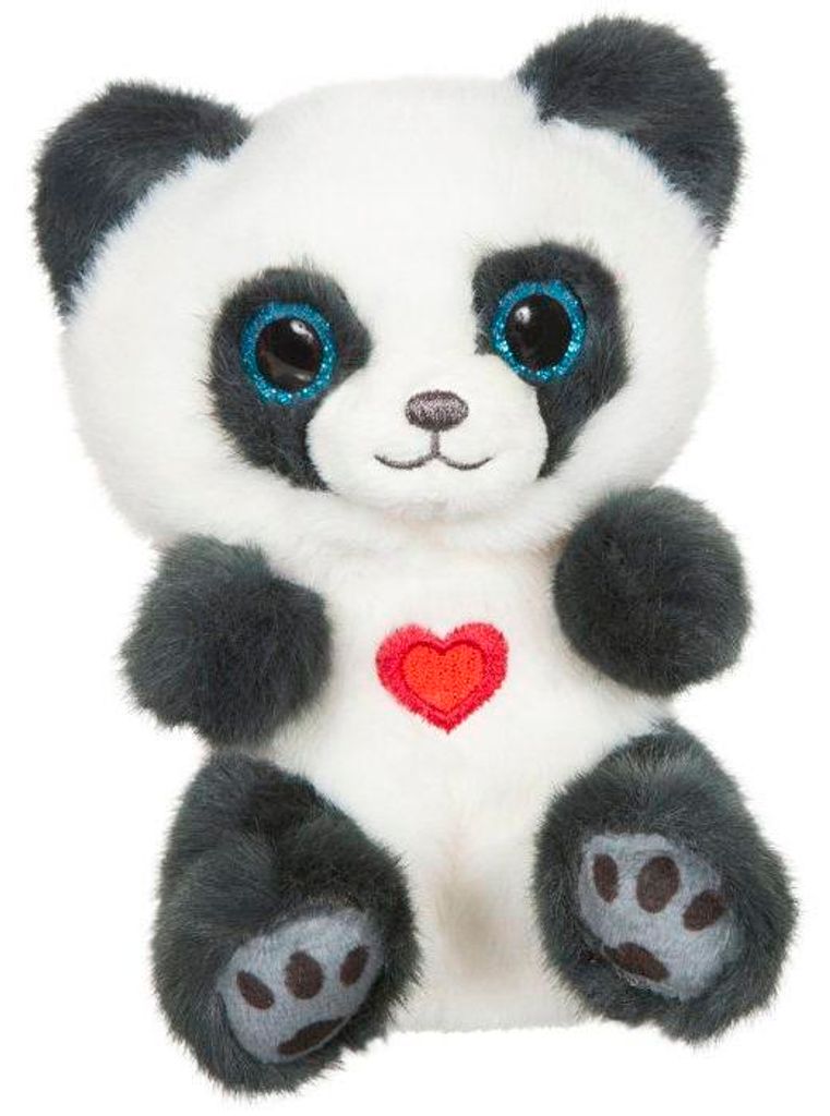 Plüschtier Panda Cutydoo Love, 13 cm, Grau, GIPSY TOYS, Herz Applikation