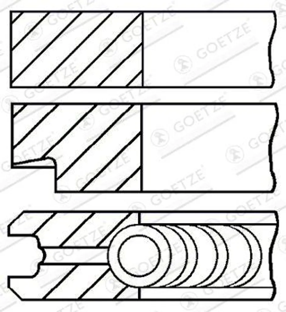 Segments de piston GOETZE 08-206800-40 OE 1900708 pour S2000 A4