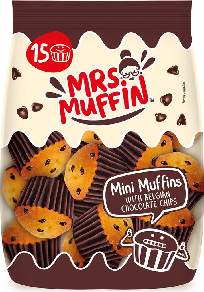 Mrs. Muffin 15 Mini Muffins mit echt belgischer Schokolade 225g