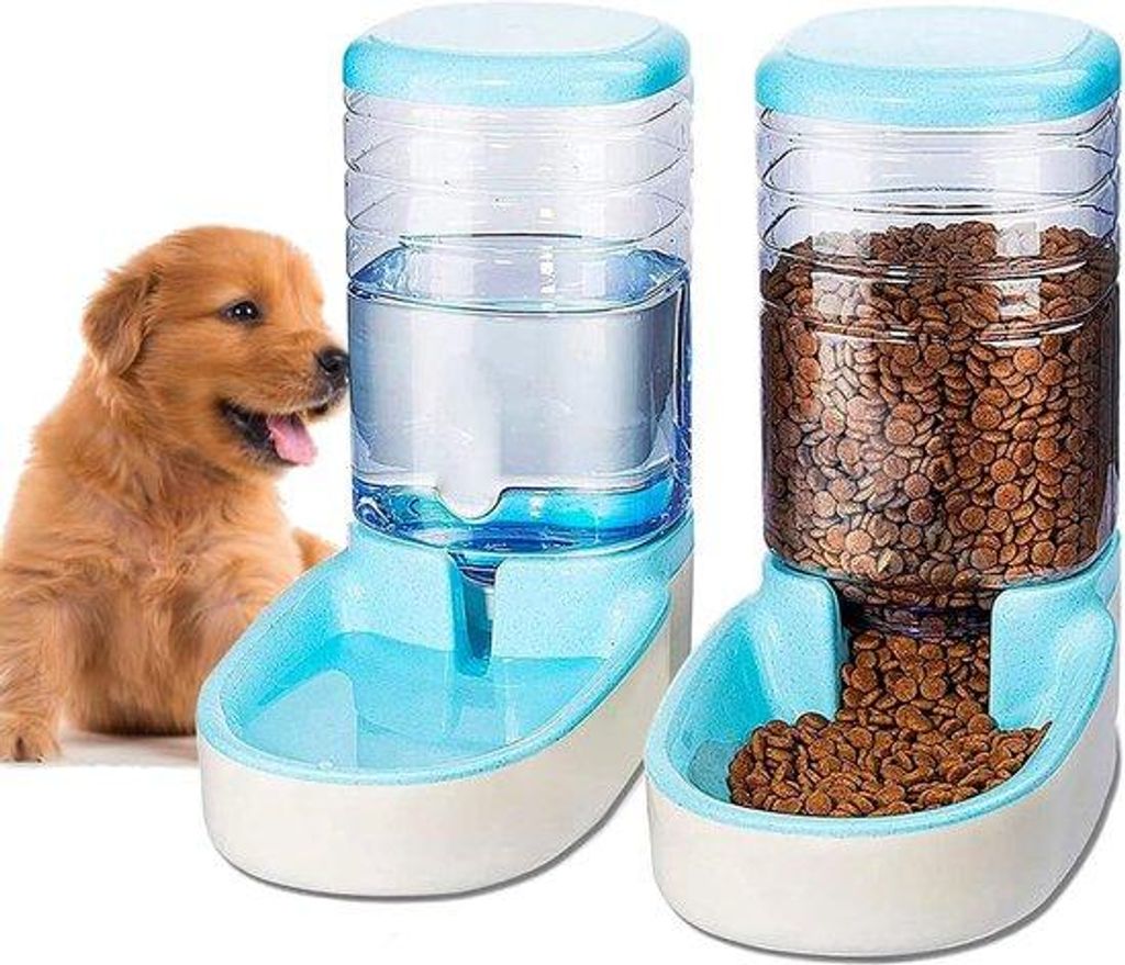 Automatischer Futter- und Wasserdispenser für Hunde - 3,8 l, 2-in-1 Futter- und Wasserautomat für kleine bis mittelgroße Hunde