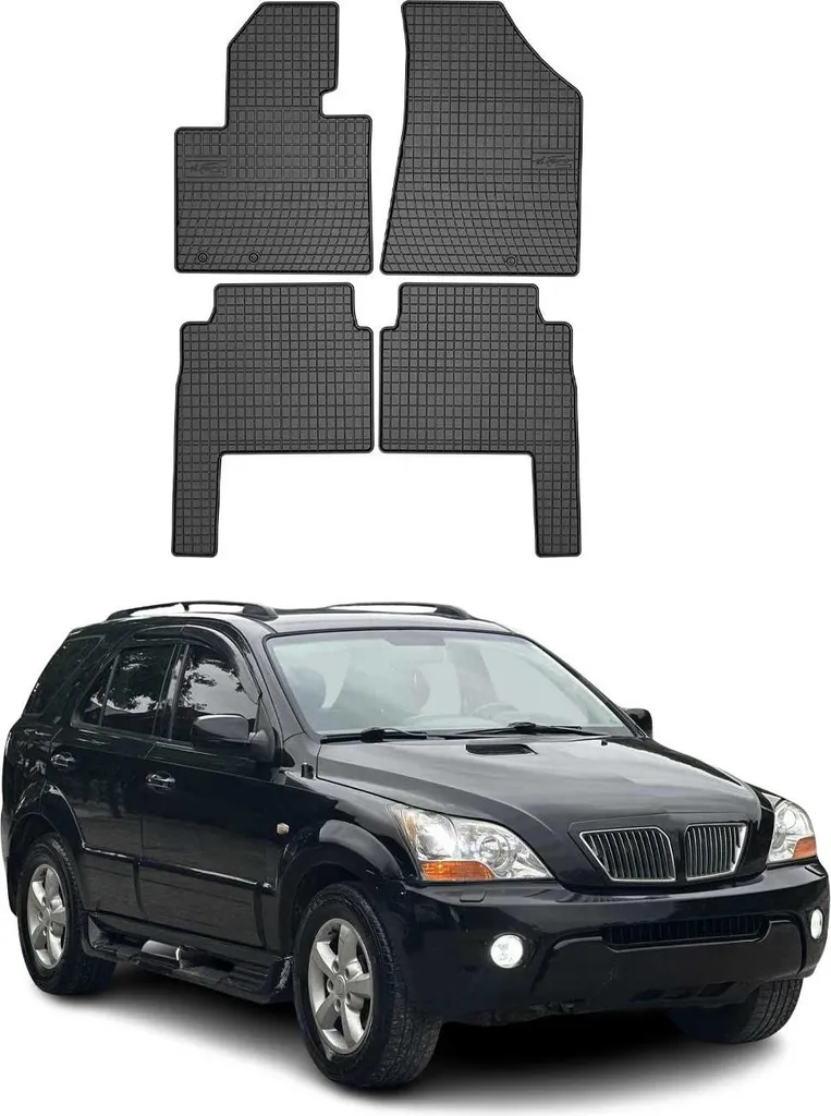Set Tappeti Gomma Nera Kia Sorento 09-12 | Protezione All-Weather