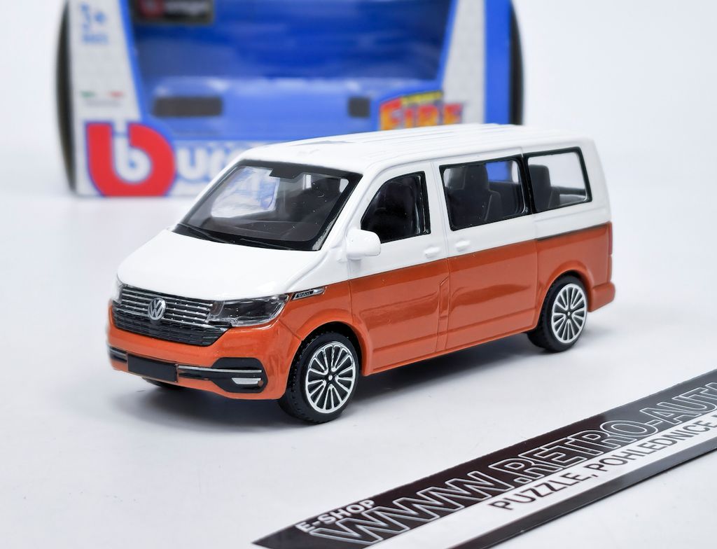 Bburago Volkswagen T6.1 Bus orange metallic/weiss 2020 Produktbild 4