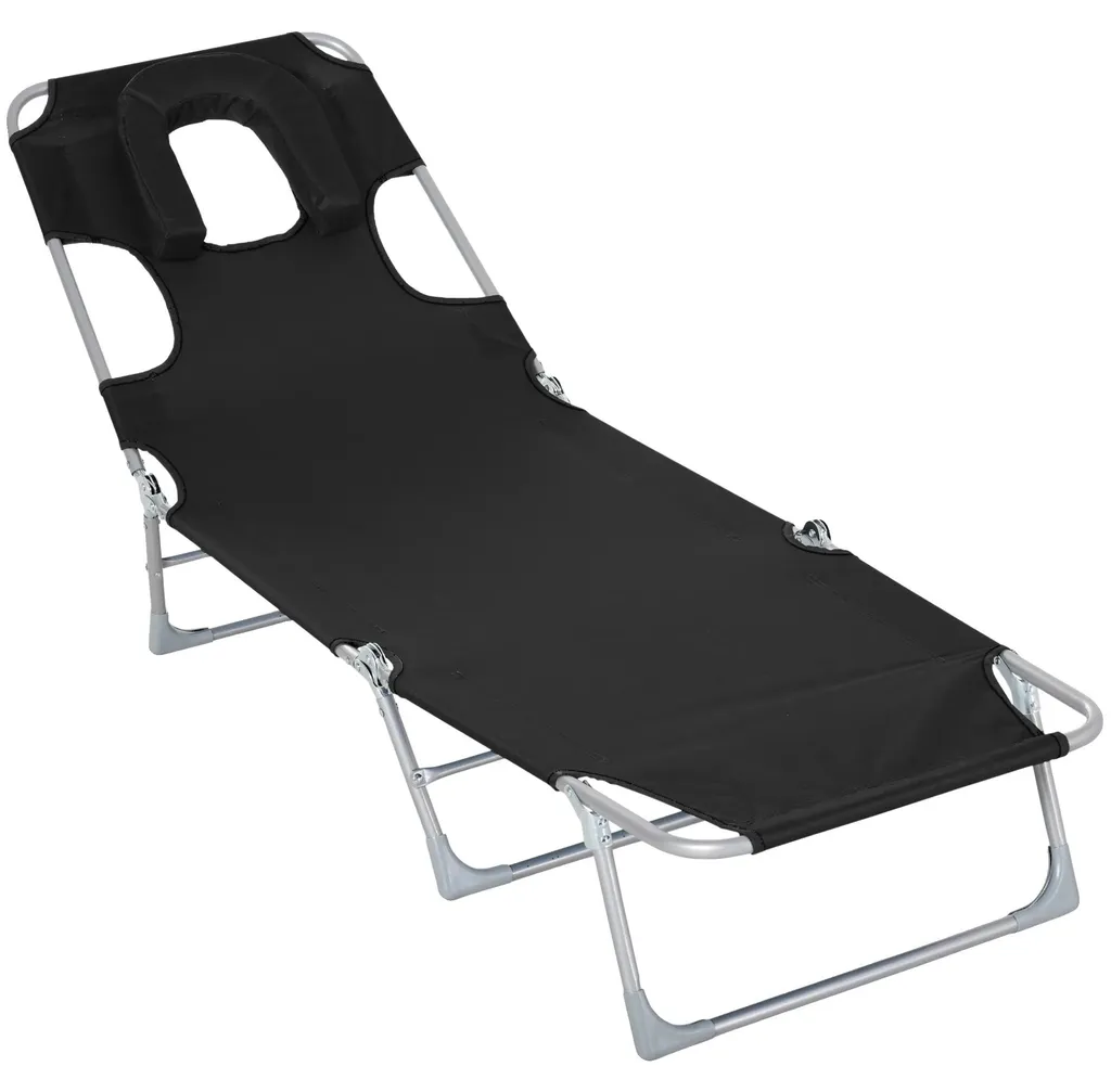 Fauteuil inclinable en PVC avec dossier réglable et structure pliable