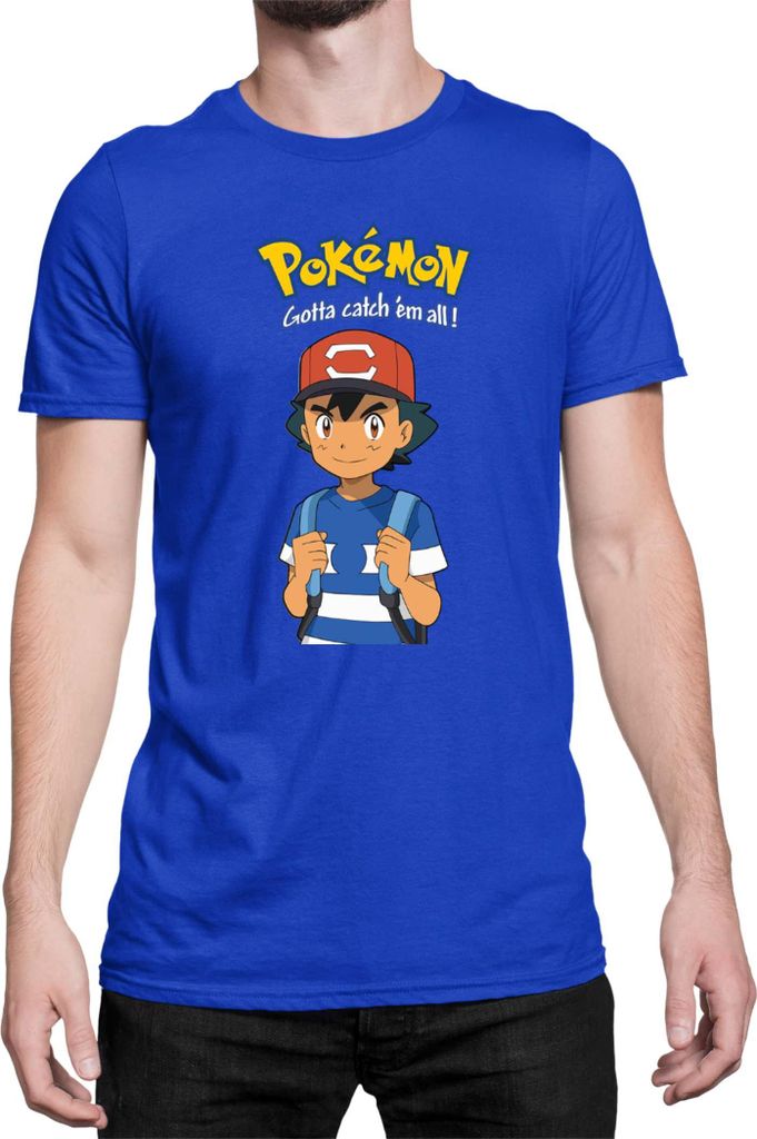 Herren T-Shirt Japan Manga Anime Comics Pokemon 016, Man L / Blau