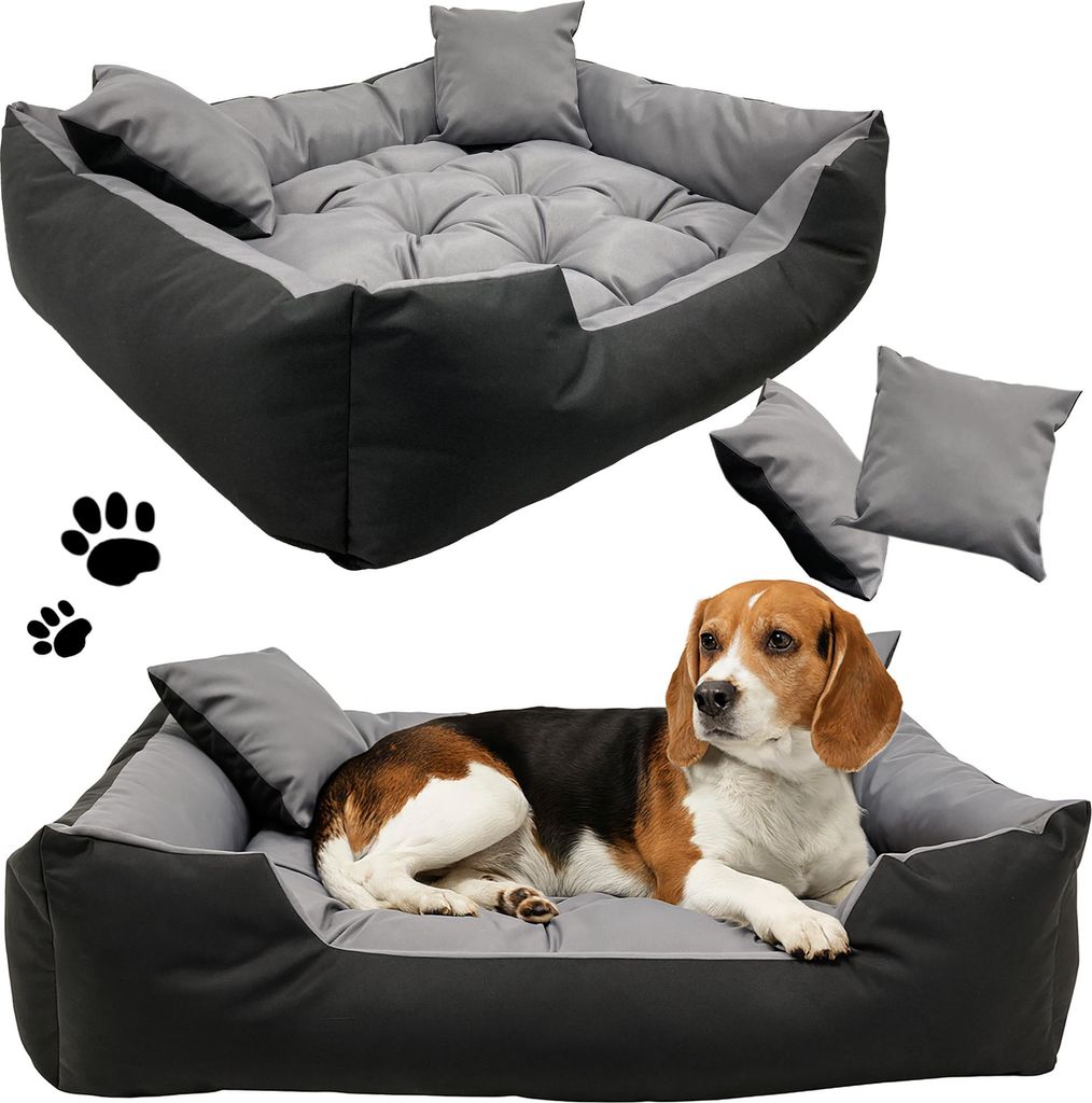 Hundebett Hundekissen Katzenbett 115x95 cm Tierbett Hundesofa Wasserdicht Grau