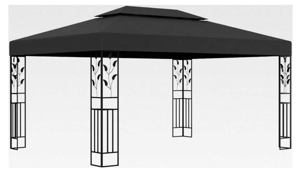 Gartenpavillon mit Doppeldach 3x4 m in Anthrazit