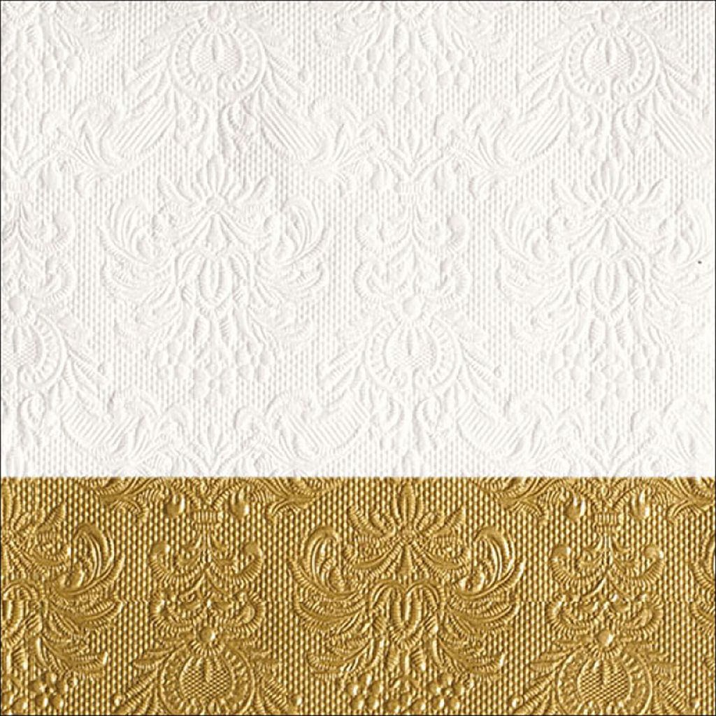 Servietten Papier 33x33cm Elegance geprägt 15 Stück Weiß / Produktbild 