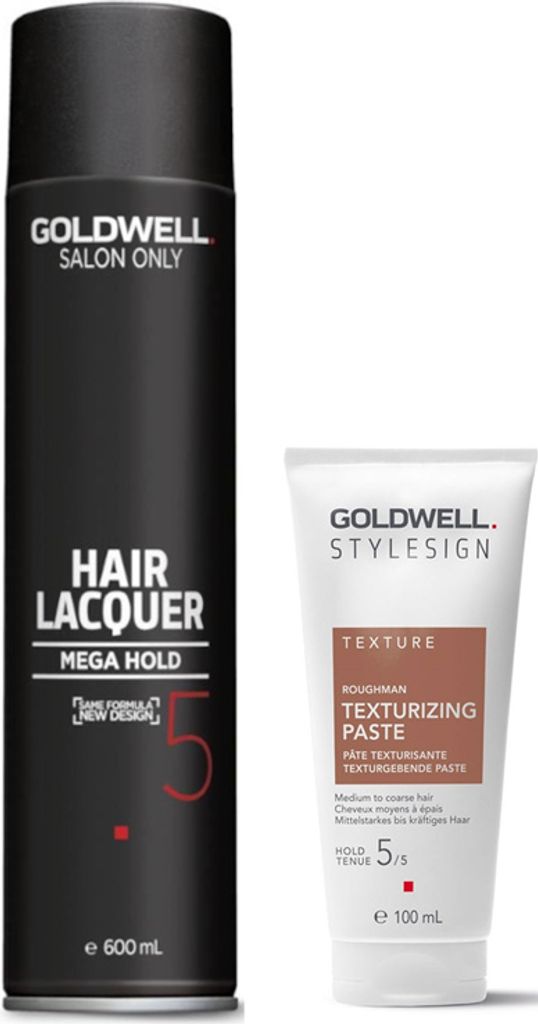 Goldwell Salon Only Hair Lacquer Mega Hold 600ml + Stylesign Texture Roughman Texturizing Paste 100ml (SS CT Roughman 4)