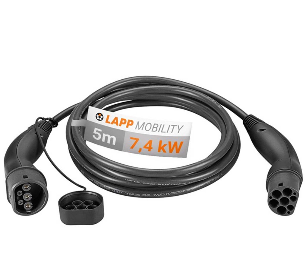 LAPP MOBILITY Ladekabel Typ 2, bis zu 7,4 kW, 5 m, schwarz