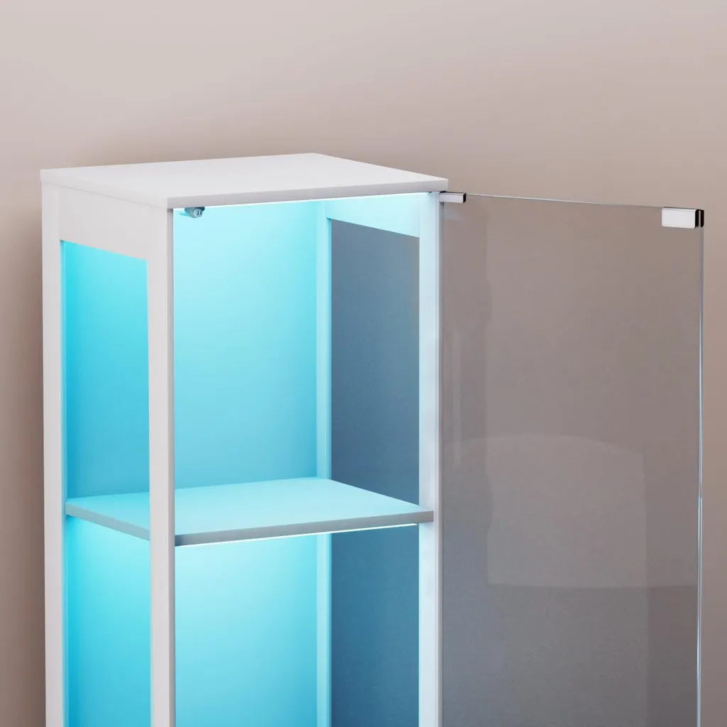 Vitrine d'exposition anti-poussière blanche à éclairage intelligent - 11