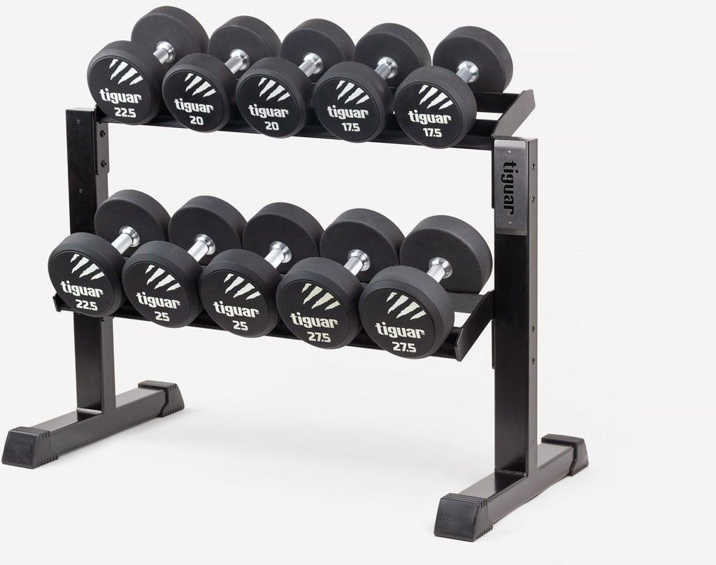tiguar Modularer Hantelständer ohne Endkappen Erweiterbarer Hantelrack für Fitnessstudios und Homegyms, 118,2 cm Länge, 66,4 cm Tiefe, 88,6 cm H...
