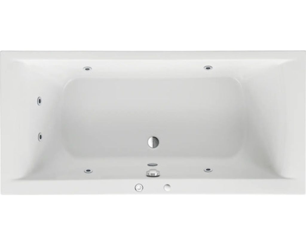Einbau Whirlpool Rechteckbadewanne Körperformbadewanne OTTOFOND Wistula 80 x 190 cm weiß glänzend 56660