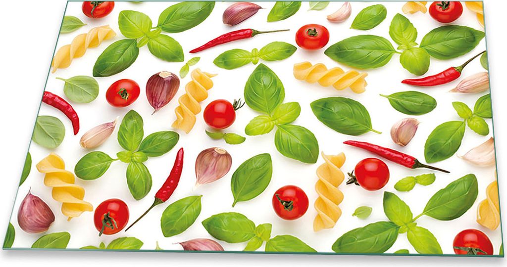 Herdabdeckplatte Glaskeramikkochfeld-Abdeckung Spritzschutz Glas Universal 80x52 Essen Bunt