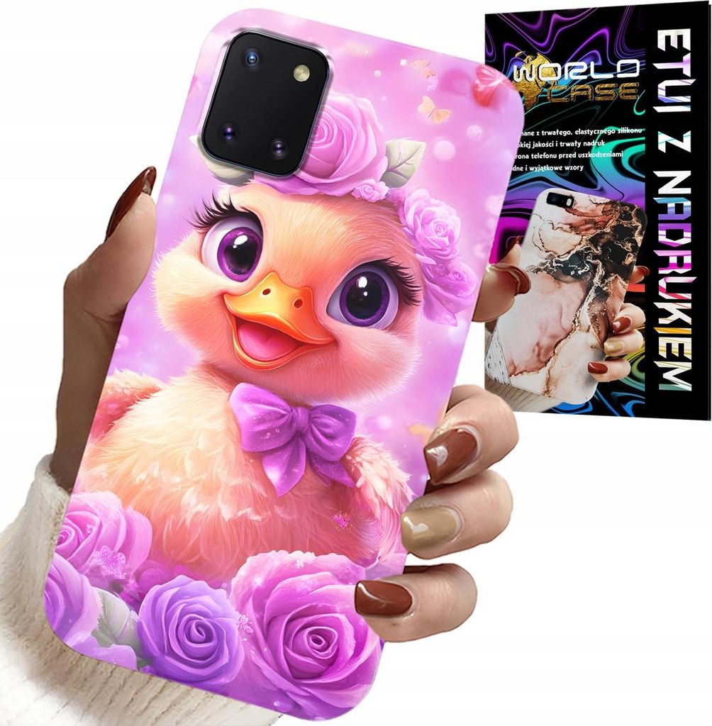 Hülle Für Samsung Galaxy A81 - Süsse Ente, Ente Auf Rosa Hintergrund