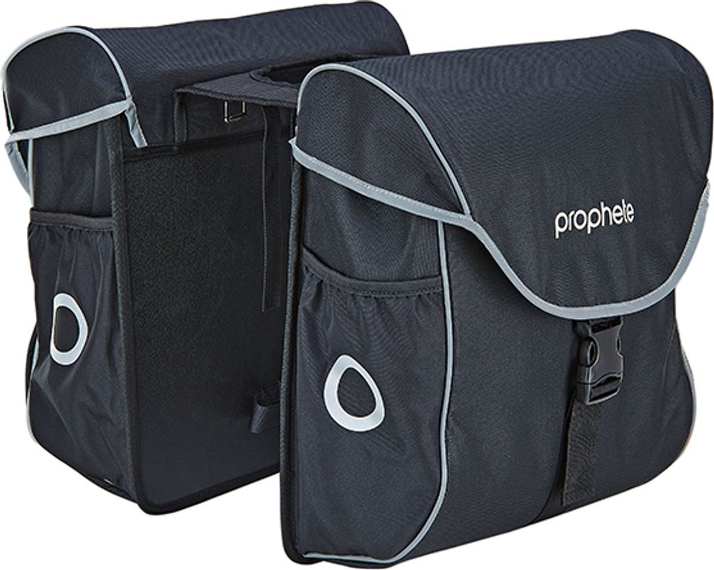 Prophete Doppelpacktasche, 2 x 20 Liter Volumen, wasserabweisend, werkzeugfreie Gepäckträgermontage, reflektierende Elemente, zusätzliche Außen...