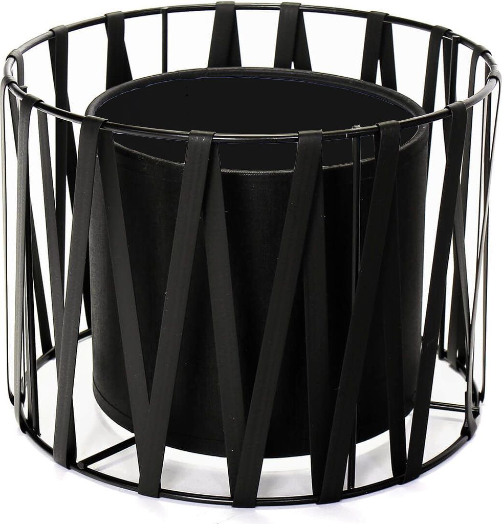 Lampenschirm für Tischleuchten LUND E27 Schwarz Ø18cm Produktbild 