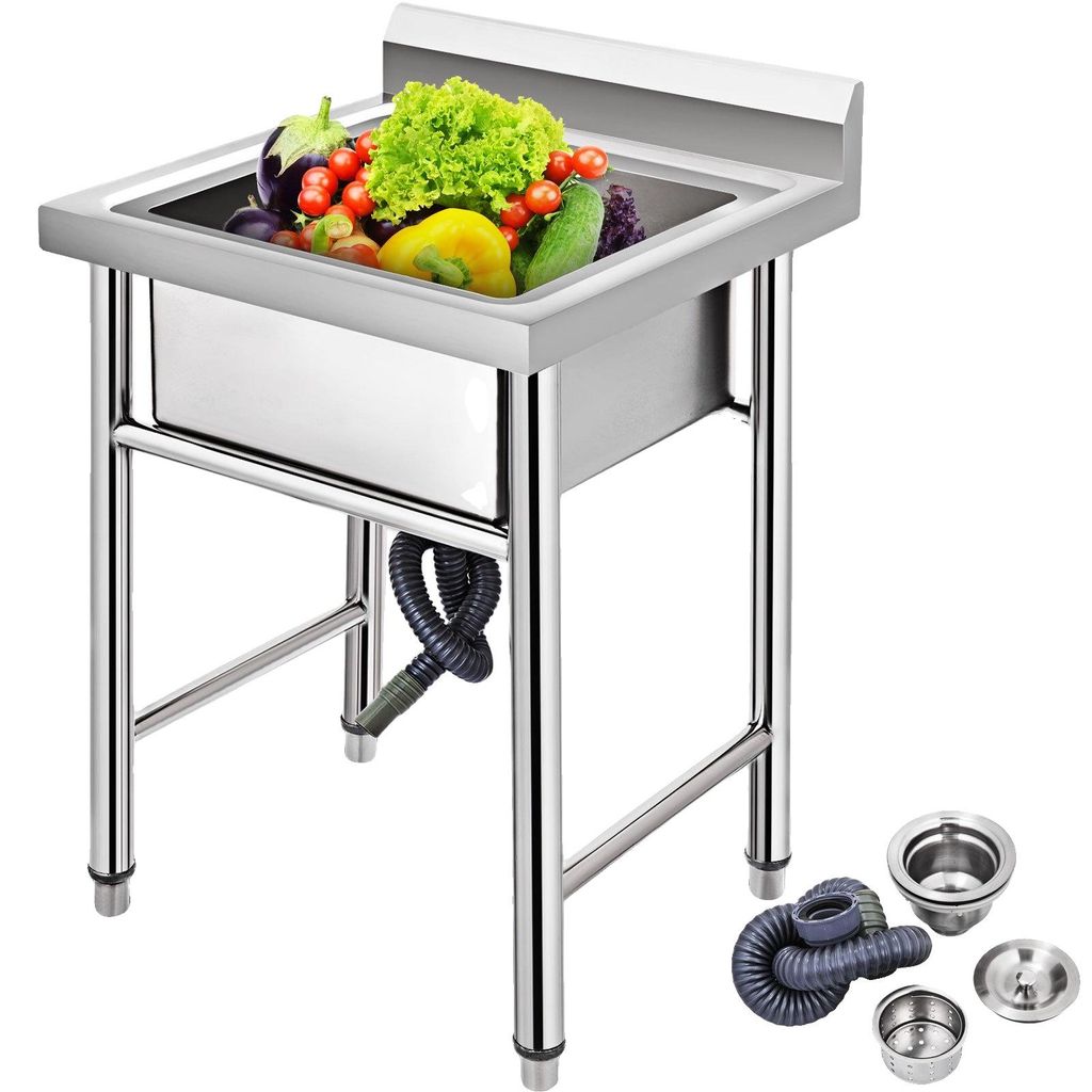 VEVOR Gastro drez Nerezový drez 60X60cm Umývadlová jednotka Obrázok produktu 