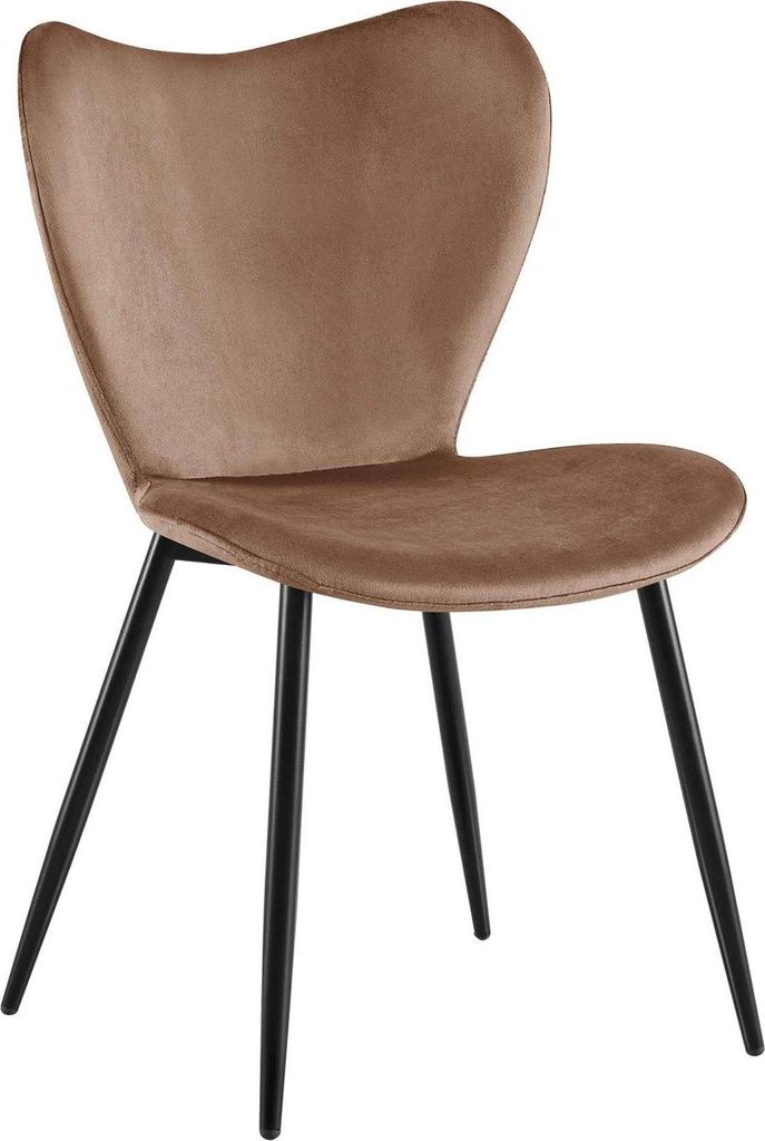 Esszimmerstuhl aus braunem Samt – r Küchenstuhl – ergonomischer Komfort und robustes Metallgestell