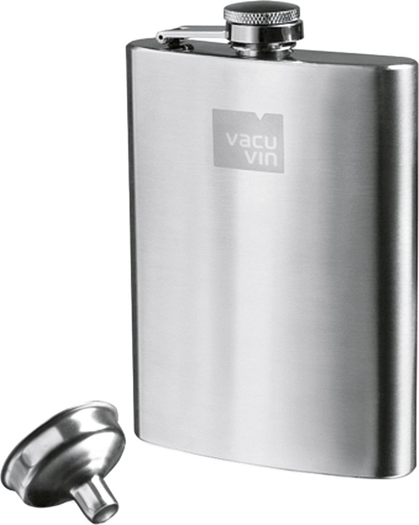 Vacu Vin Flachmann mit Trichter, silber