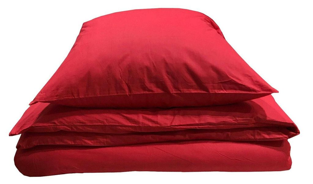 2 tlg Uni Bettwäsche 135x200 Rot Einfarbig Renforce Produktbild 