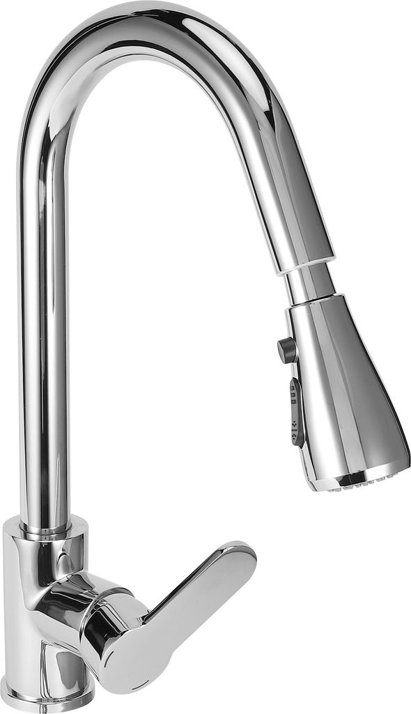 Einhebelmischer mit hohem Bogen ausziehbar Küchenarmatur Rotation Wasserhahn Spüle Wasserhähne mit Pull Down SprayerEU G3/8in