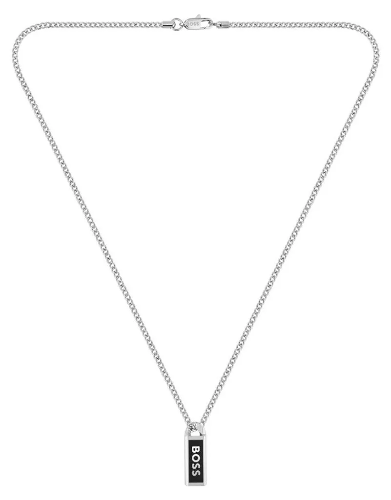 Collier BOSS Kassy 1580677 en argent avec emblème gravé pour homme