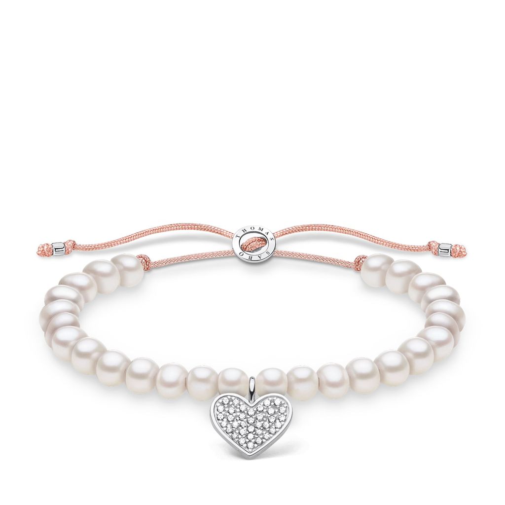 Thomas Sabo Armband Charm-Club Weiße Perlen Mit Herz Länge 20 Cm A1986-199-14