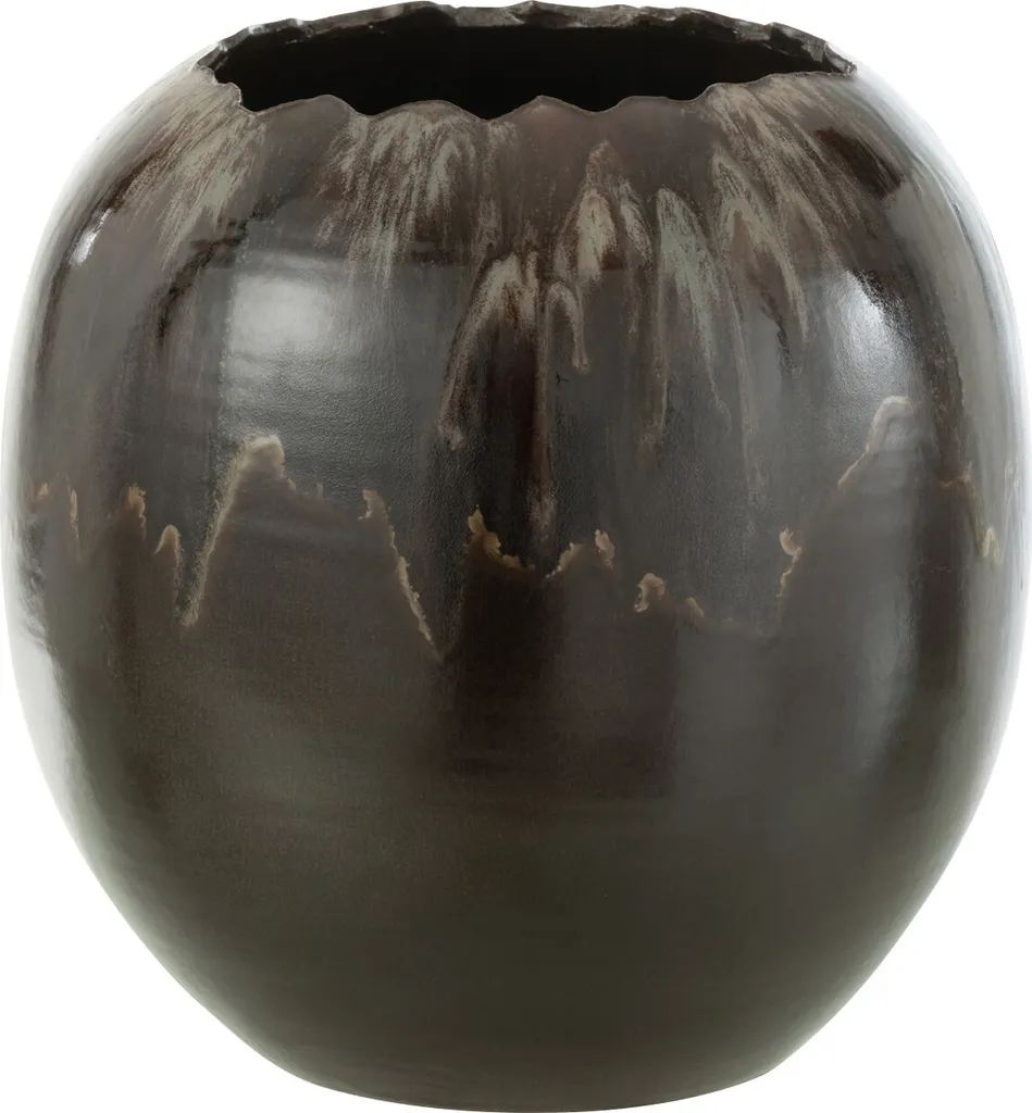 Décoration de Table : Cache-pot Céramique Marron J-Line Taille Small
