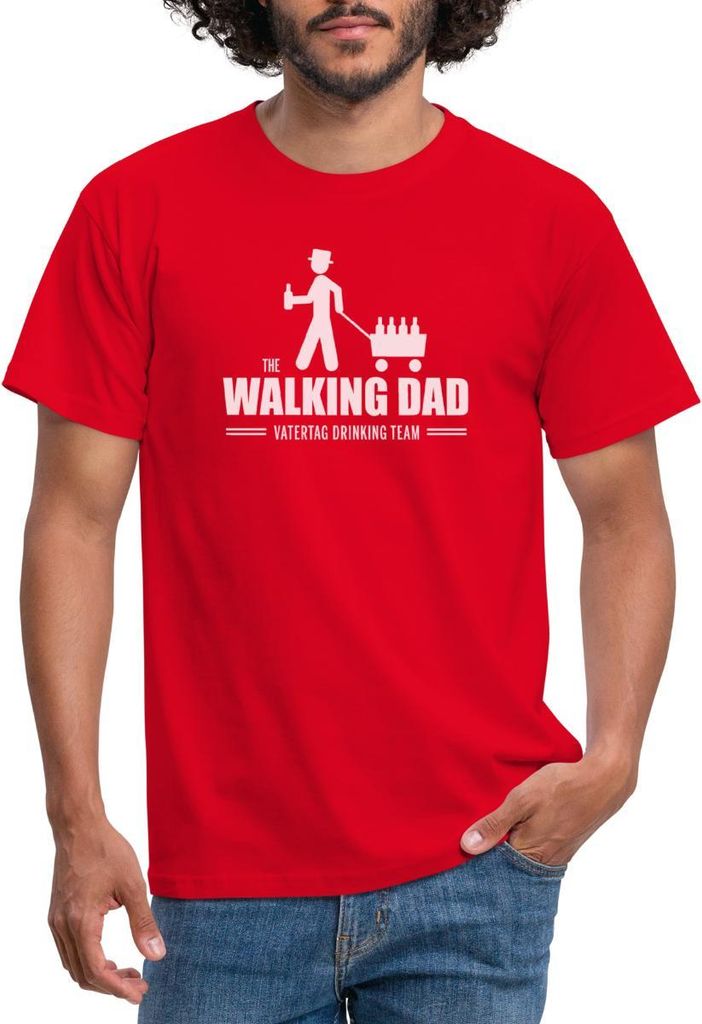Spreadshirt The Walking Dad Vatertag Drinking Team Männer T-Shirt, 4XL, Rot