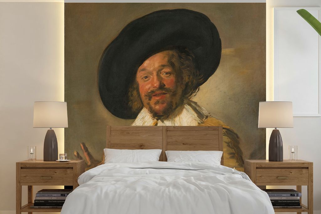 MuchoWow Fototapete für Wohnzimmer oder Schlafzimmer Wandtapete Vinyl Motivtapete Der fröhliche Trinker - Gemälde von Frans Hals - 220x220 cm ...