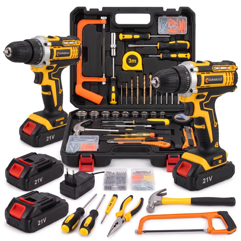Ensemble de perceuse-visseuse sans fil 21V avec 2 batteries Image du produit  Image générée par une IA