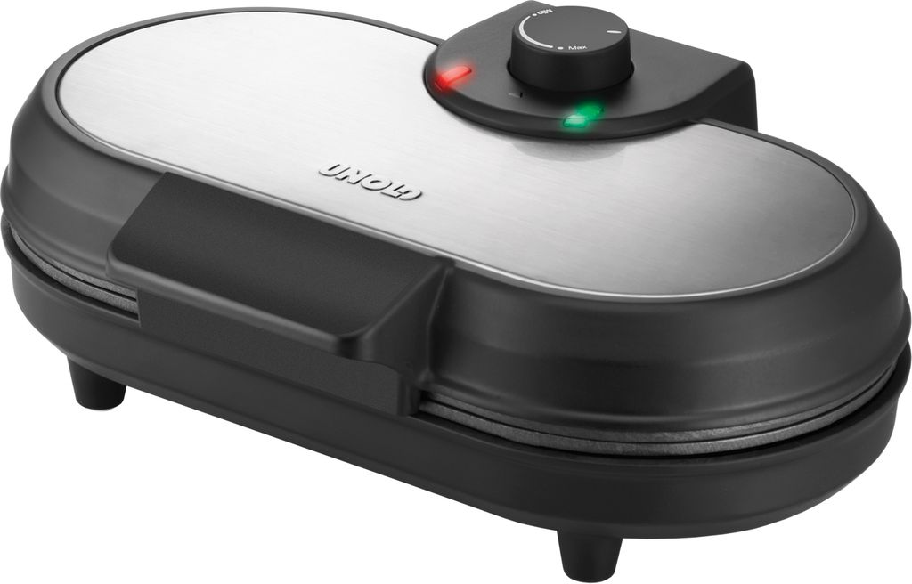 Unold 48165 Doppel-Pancake-Maker American Schwarz, Edelstahl, Pfannkuchen, Antihaftbeschichtet, 1000 Watt...