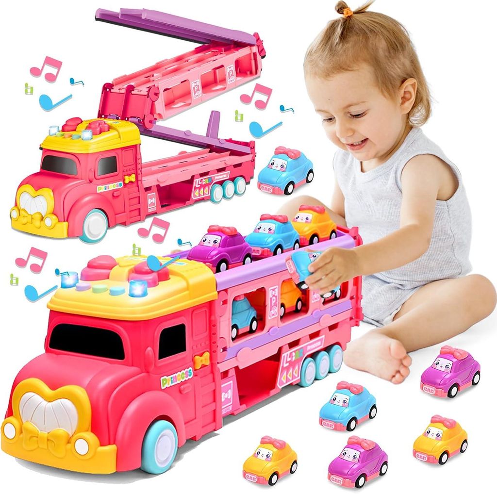 RoserRose Autotransporter Spielzeug ab 2 3 4 5 Jahre Produktbild 