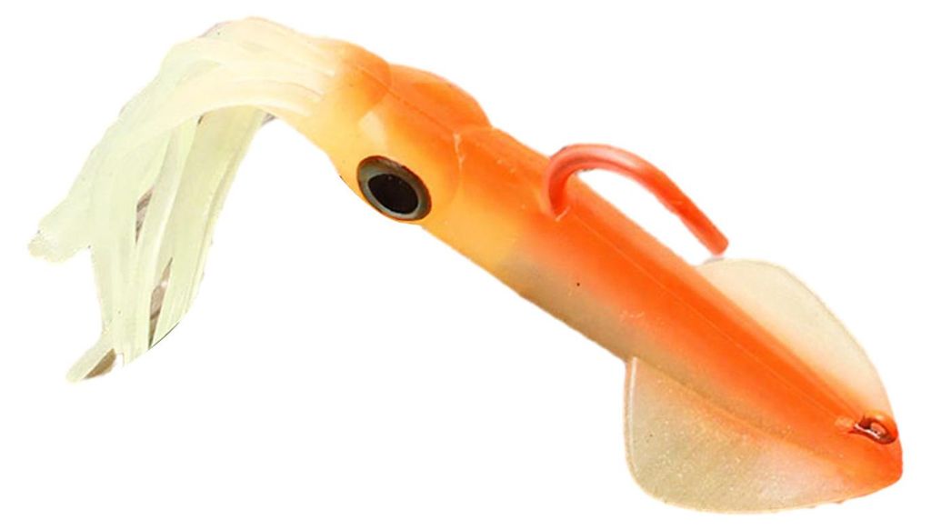 14 cm leuchtender Tintenfischköder mit Haken, realistischer, bionischer, künstlicher Oktopus-Swimbait, leuchtender, weicher Köder, Angelzubehör...
