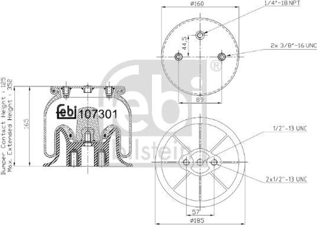 Manchon suspension pneumatique robuste Febi 107301 pour Daily Iveco