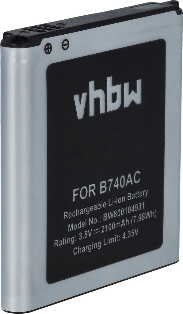 vhbw Akku kompatibel mit Samsung Galaxy NX Mini, NXF1, NX3000, NX3300, S4 Zoom, S4 Zoom LTE Handy Smartphone Telefon (2100 mAh, 3,8 V, Li-Ion)