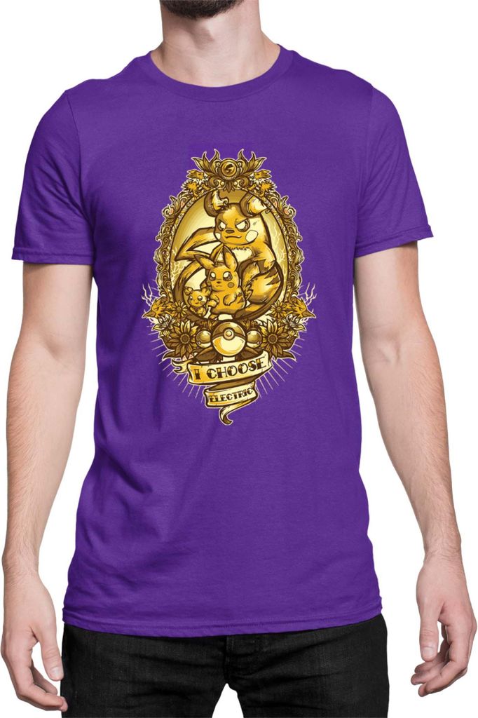 Herren T-Shirt Japan Manga Anime Comics Pokemon 026, Man XL / Lila