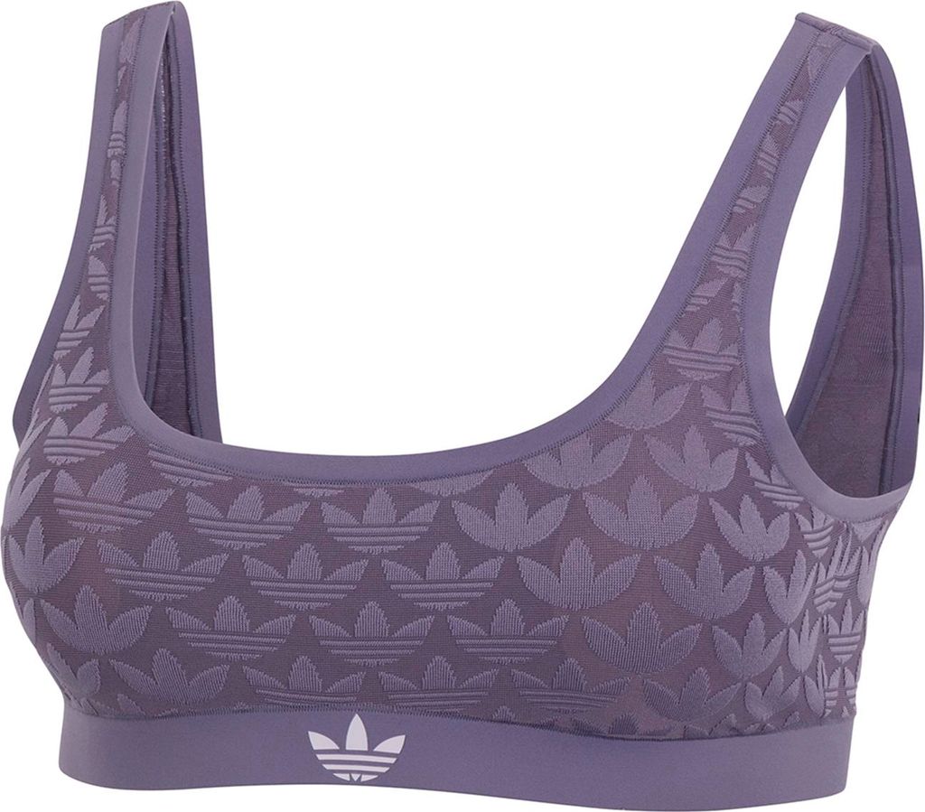 Adidas Originals Damen Bustier Microterrot Signature Pattern violet - Größe L