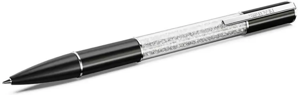 Stylo Swarovski Noir avec Cristaux Brillants et Finition Rhodium 2024