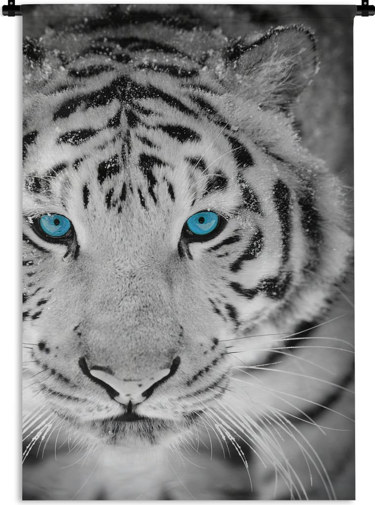 MuchoWow Wandteppich Wandbehang Tiger - Kopf - Augen 60x90 cm Tapisserie Dekoration Wandtuch - Foto-Teppich - Abwaschbar