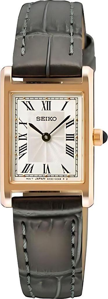 Seiko SWR096P1 Dámské hodinky obdélníkové tmavě šedé/růžově Obrázek produktu 