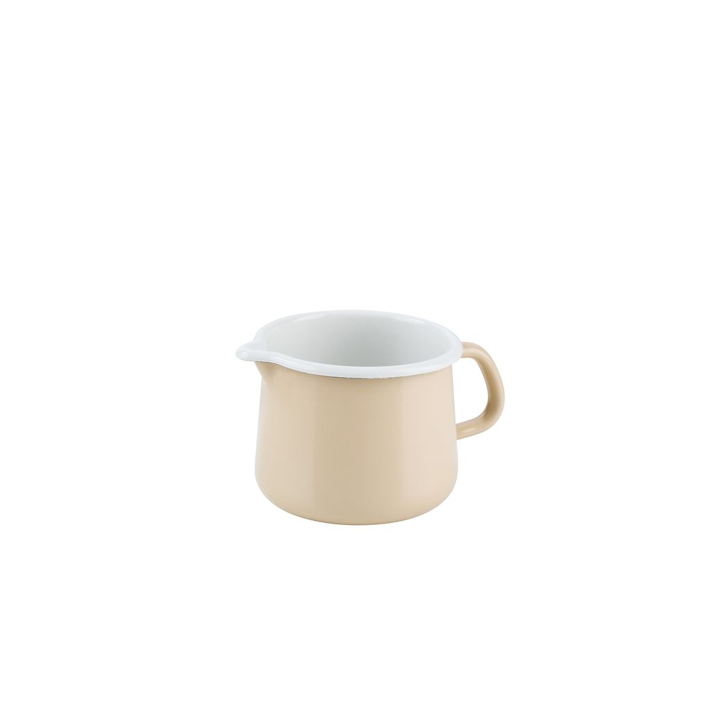 Riess Nouvelle Schnabeltopf Ø12cm 1 Liter Cappuccino Emaille bauchig