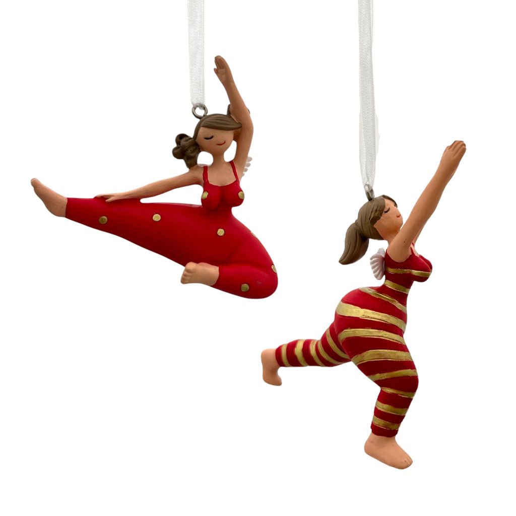 Gall&Zick Yoga Engel Damen zum Hängen, set von 2 rot